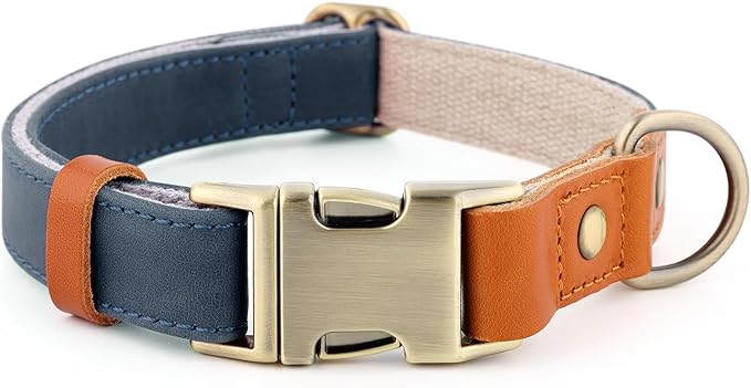 Plutus Pet Genuine Leather & Hemp Dog Collar – Adjustable Heavy Duty Pet Collar by PLUTUSPET