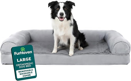 Furhaven Orthopedic Dog Bed for Large/Medium Dogs w/ Removable Bolsters & by FurHaven