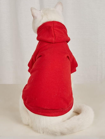 QWINEE Basic Dog Hoodie Sweatshirt Puppy Sweater Warm Cat Costumes Pet Clothes - Image 2