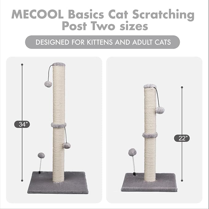 MECOOL Cat Scratching Post Premium Basics Kitten Scratcher Sisal Scratch Posts - Image 6