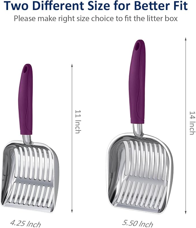 WePet Cat Litter Scoop, Aluminum Alloy Sifter, Kitty Metal Scooper, Deep Shovel - Image 4