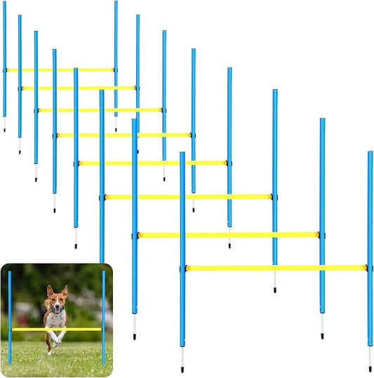 8 Set Dog Agility Jump Adjustable Dog Agility Hurdle Training Equipment by Hollowfly