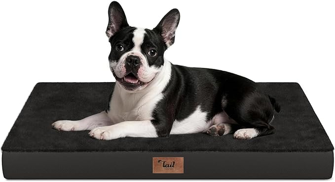 Plush Orthopedic Dog Bed for Medium Dogs & Puppies, Waterproof Dog Beds 29x18 by TailStories