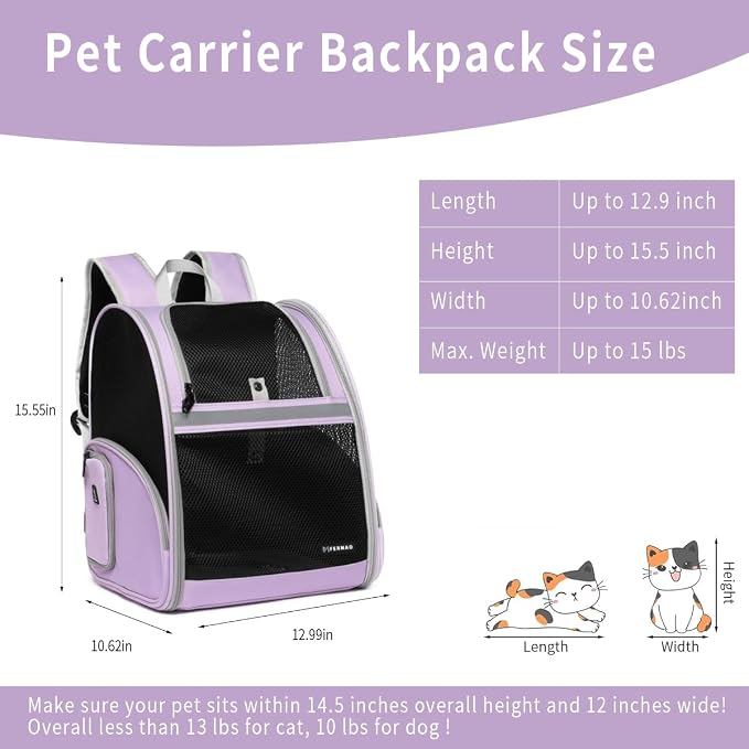 Cat Backpack Carrier for Small Dogs and Medium cat Puppy Kitten Bunny Pet - Image 5