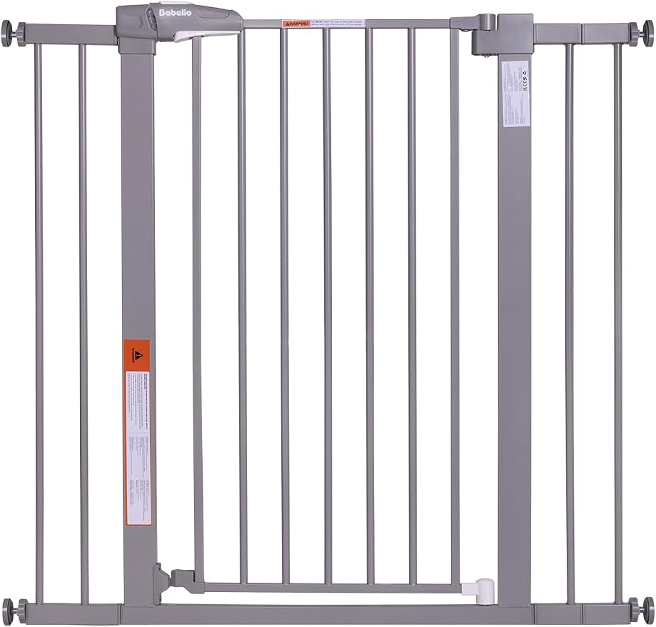 BABELIO 36" Tall Baby Gate, 26-40" Wide Auto Close Pet Gate, PressGuard C5 by BABELIO