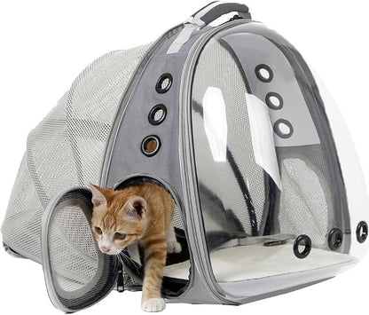 Back Expandable Cat Backpack Carrier, Fit up to 12 lbs, Space Capsule Bubble - Image 5