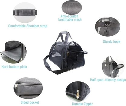 Cat Carrier, Soft-Sided Pet Travel Carrier - Image 4