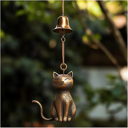 Cat Wind Chime 2025 New Unique Cat Garden Decor Outdoor Cat Statue Themed Gifts by GYLCTOM
