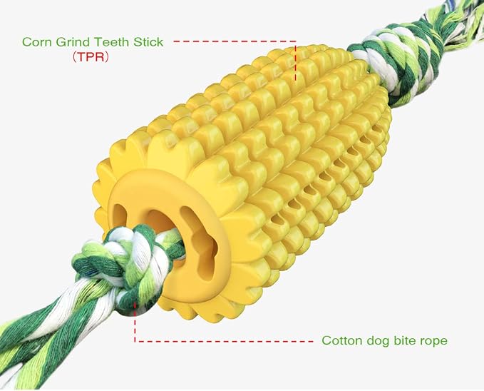 Carllg Dog Chew Toys, Puppy Toothbrush Clean Teeth Interactive Corn Toys - Image 2