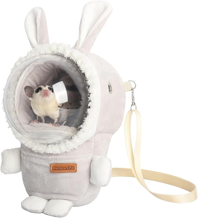 Hamster Carrier Rat Bag Cute Rabbit Shape Small Animal Sugar Glider Travel by HardcorePet