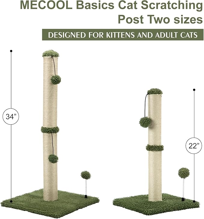 MECOOL Cat Scratching Post Premium Basics Kitten Scratcher Sisal Scratch Posts - Image 6