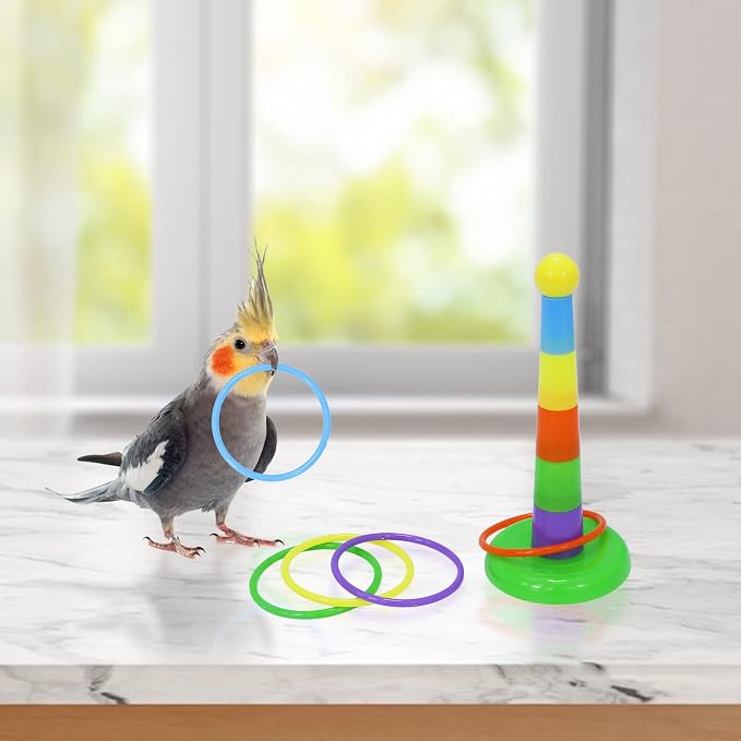 Wontee Bird Toys Mini Shopping Cart Skateboard Ring Toy - Image 4