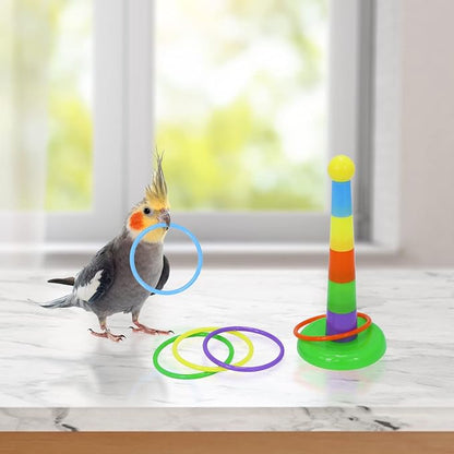 Wontee Bird Toys Mini Shopping Cart Skateboard Ring Toy - Image 4