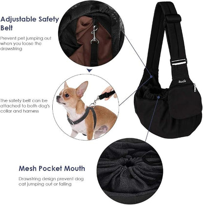 Lukovee Dog Sling Carrier, Hard Bottom Support & Adjustable Soft Padded - Image 3