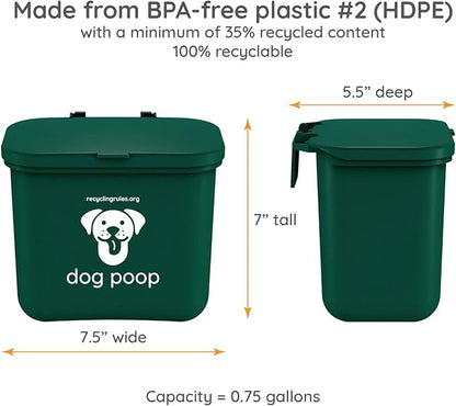 Small Hanging Wastebasket for Dog Poop in Green - Image 6