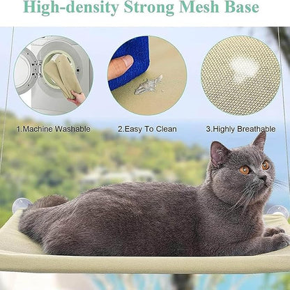 Cat Hammock - Window Bed with Suction Cups, Space Saving Indoor Cat Seat - Image 6