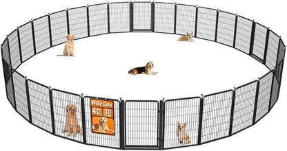 Wide Gate Dog Fence Outdoor Pens Outside, Portable Dog Play Pen 40" H 30 Panels by Unknown