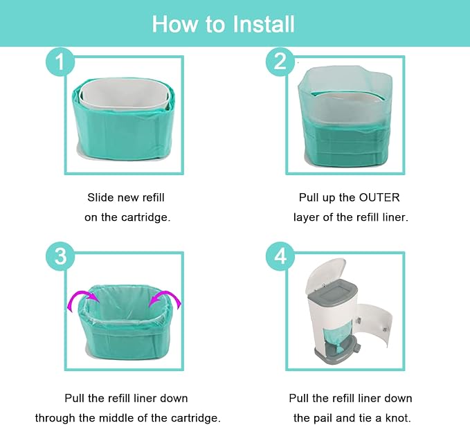 6 Pack Adult Diaper Disposal Liner Refills Compatible - Image 4