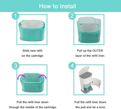 6 Pack Adult Diaper Disposal Liner Refills Compatible - Image 4