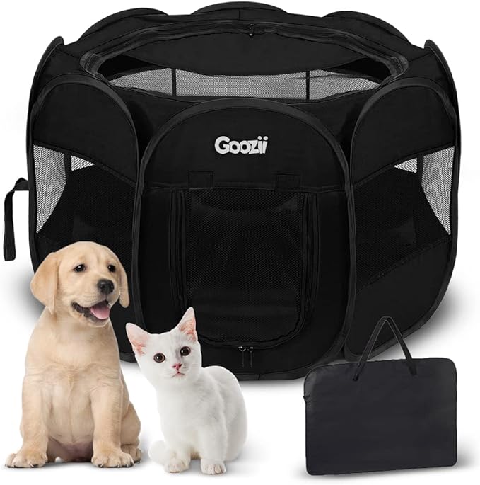 Kitten Cat Playpen for Indoor Cats Enclosed, Portable Foldable Pet Dog Playpen by Goozii