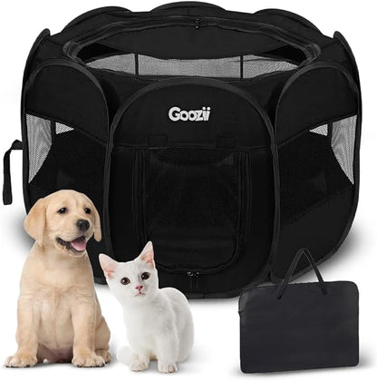 Kitten Cat Playpen for Indoor Cats Enclosed, Portable Foldable Pet Dog Playpen by Goozii