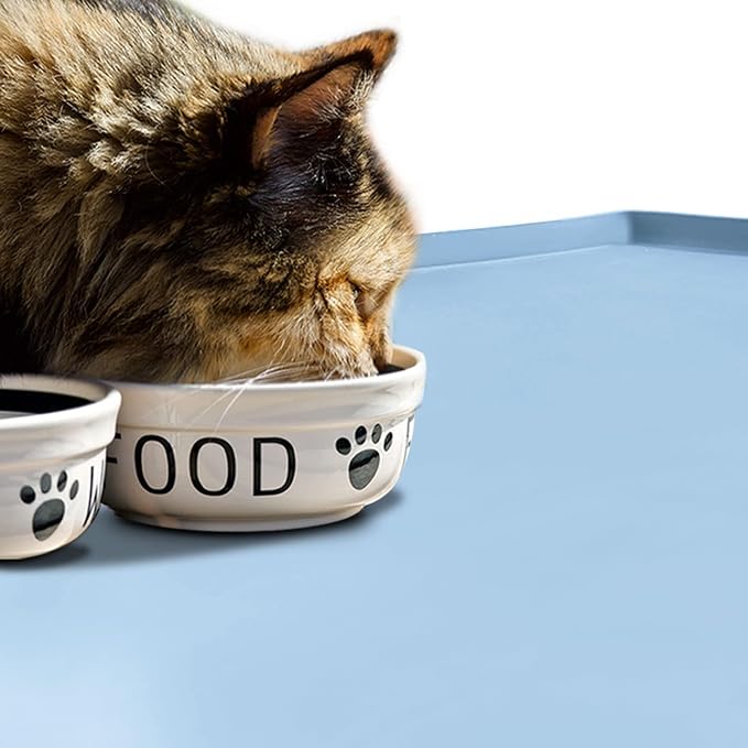 Dog Food Mat, Silicone Waterproof Food Tray, Non Slip Pet Bowl Mats Placemat - Image 6