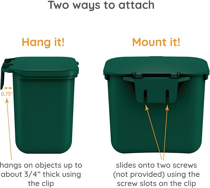 Small Hanging Wastebasket for Dog Poop in Green - Image 5