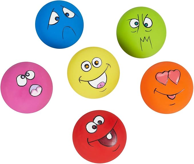 Dog Toy Squeaky Dog Toys Funny Face Chewing Latex Rubber Soft Fetch Play by Coricorsu