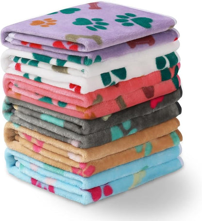 Luciphia 1 Pack 6 Dog Blankets Cat Soft Fluffy Fleece Pet Blanket Warm Cute by luciphia