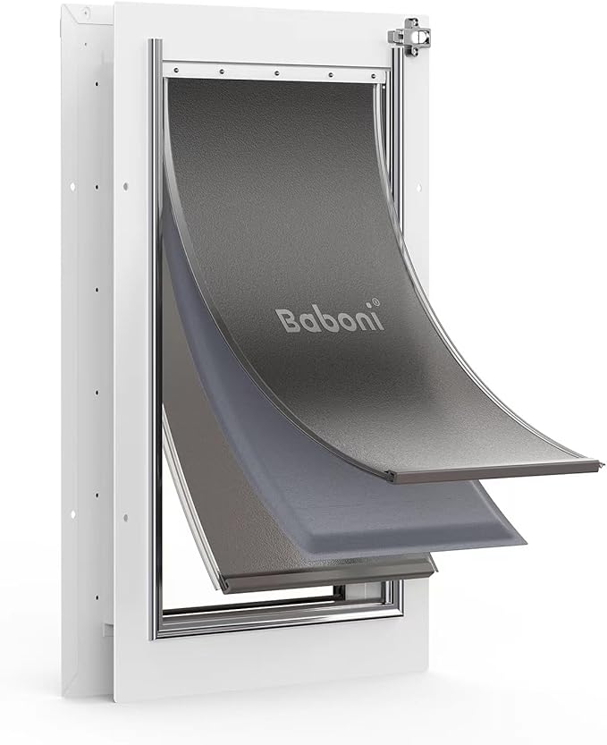 Baboni 3-Flaps Pet Door for Interior and Exterior Doors, Steel Frame and by Baboni