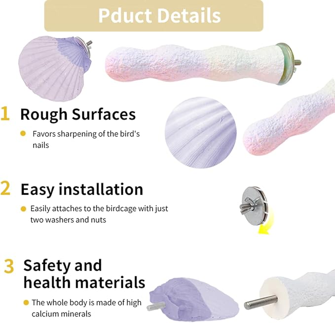 Parrot Perch Bird Perches for Cage Parrot Beak Grinding Stone Rough Surface - Image 6