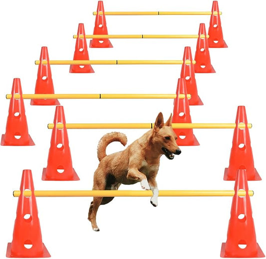 TNZMART Dog Agility Hurdle Cones Pet Jump Training Set Dog Agility Course by TNZMART