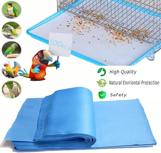 Firdnyohs 100 Pcs Bird Cage Liner Papers 11X17in Blue Cage Paper Liners - Image 2