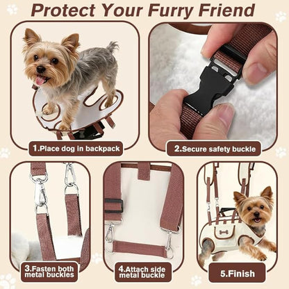 Dog Backpack Carrier for Small Dogs, Dog Lift Harness Adjustable Padded - Image 6