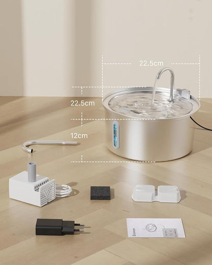 Cat Water Fountain Stainless Steel: 108oz/3.2L Cat Fountain - Image 9