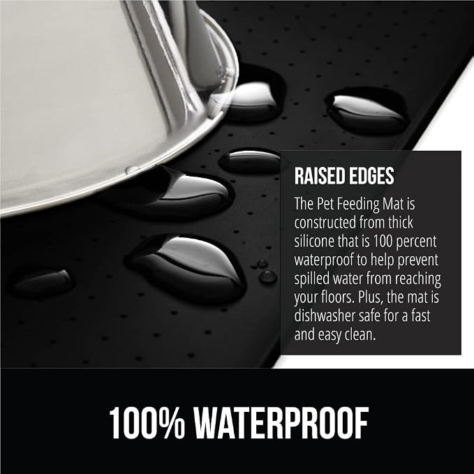 GORILLA GRIP 100% Waterproof Raised Edge BPA Free Silicone Pet Feeding Mat - Image 3