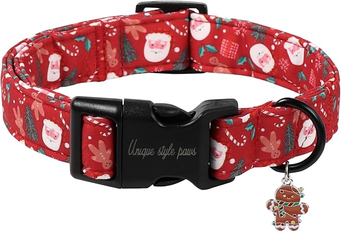Christmas Dog Collar, Unique Style Paws Santa Claus Dog Collar by Uniquestylepaws