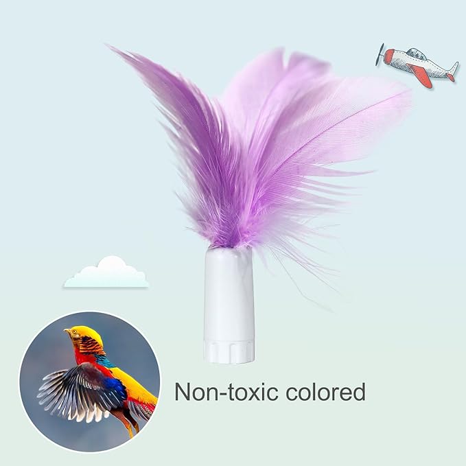 ORSDA 6PCS Feathers Replacement ONLY Interactive Cat Toys - Image 4