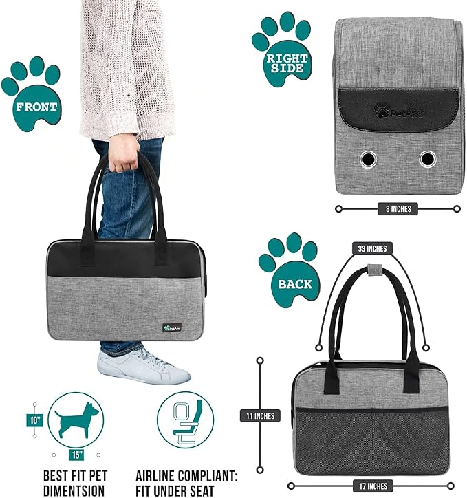 PetAmi Dog Purse Carrier for Small Dogs, Airline Approved Soft Sided Pet Carrier - Image 2