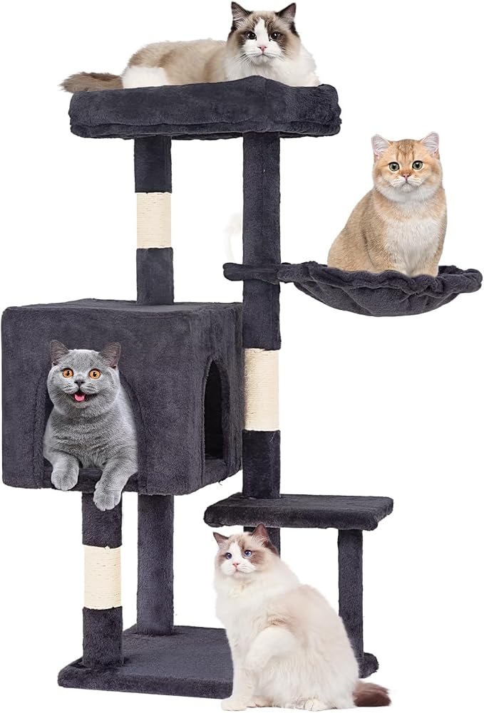 FDW | 37.8" Cat Tree Tower | Dark Gray | Multi-Level Indoor Activity Center by FDW