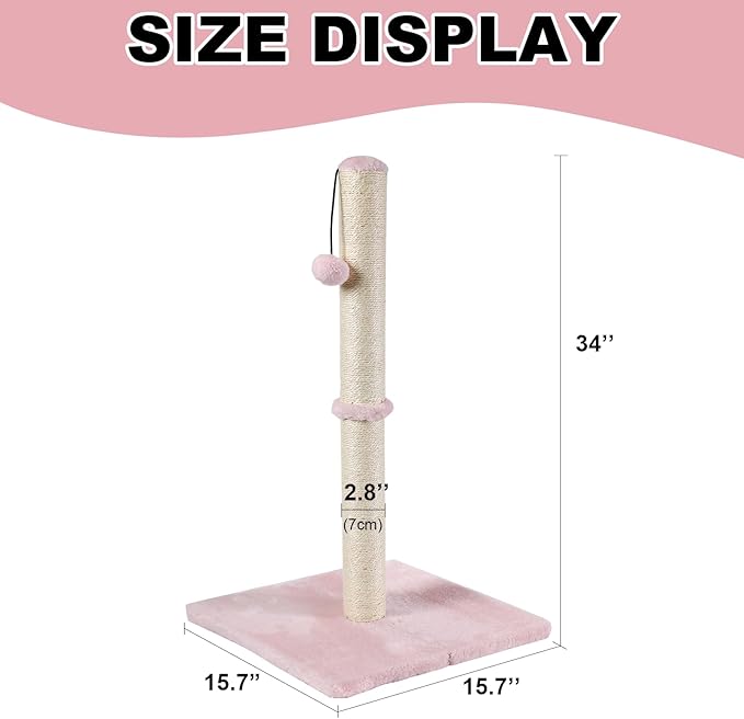 Dimaka Tall Cat Scratching Post, Claw Scratcher - Image 2