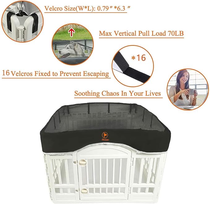 PJYuCien Dog Playpen Mesh Top Cover, Fits 36 Inch 4 Panels Regular Square - Image 4