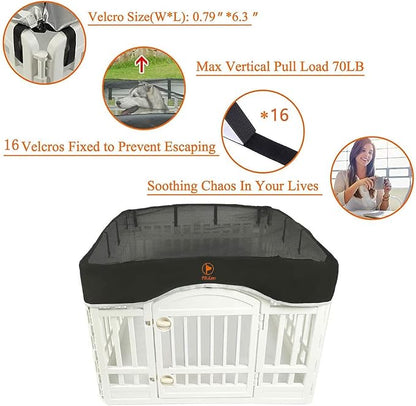 PJYuCien Dog Playpen Mesh Top Cover, Fits 36 Inch 4 Panels Regular Square - Image 4