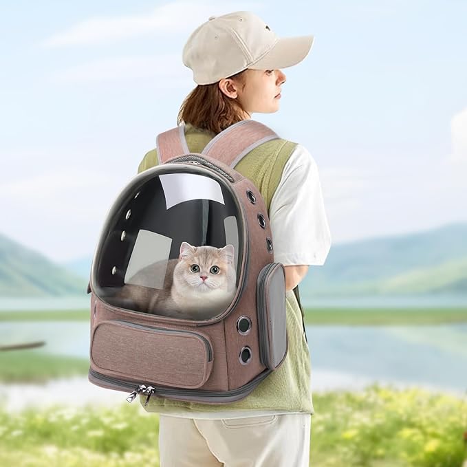 Cat Backpack Carrier for Cats and Small Dogs, Breathable Cat Bubble Backpack - Image 7