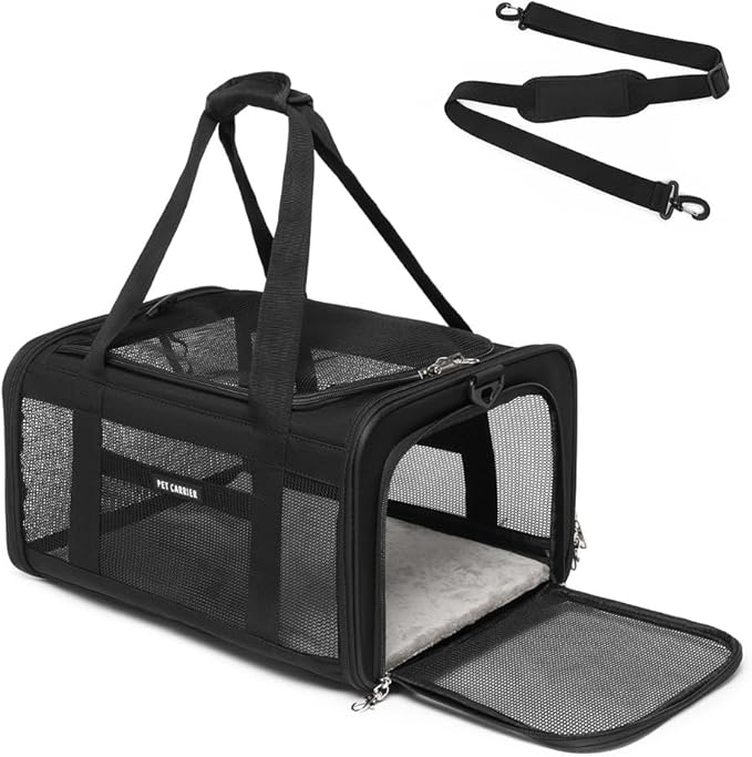 Airline Approved Pet Carrier for Cats and Small Dogs up to 15 lbs, Breathable by ioviewforpet