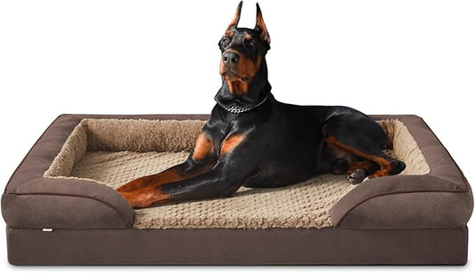 INVENHO Orthopedic Dog Bed for Extra Large Dogs, XXL Egg-Crate Foam Dog Couch by INVENHO