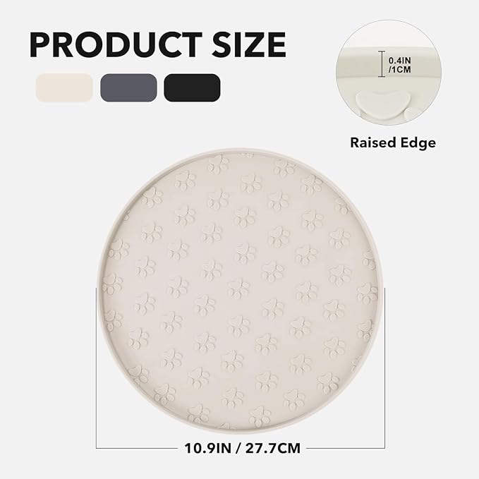 Pet Feeding Mat, Waterproof, Raised Edges to Prevent Spills, Easy Clean in - Image 2
