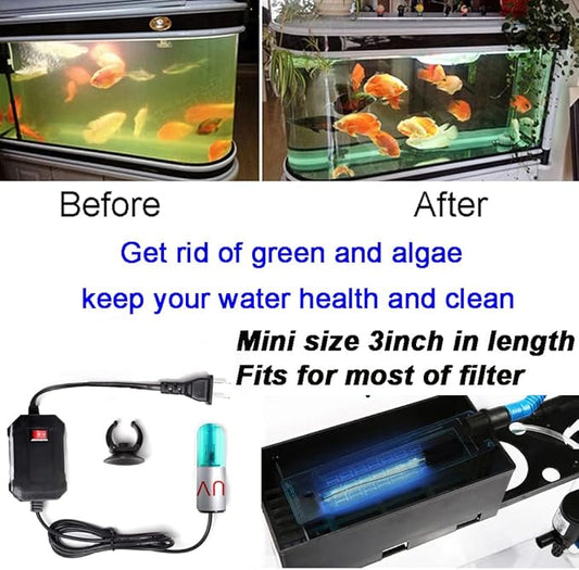 3W Aquarium Clean Light Fish Tank Algae Clean Light Green Water Clean Fish Tank - Image 2