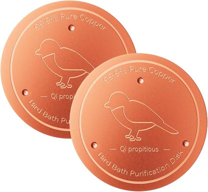 Bird Bath Copper Disk – 99.99% Pure Copper Water Cleaner, 1 mm Thick by Qi+propitious