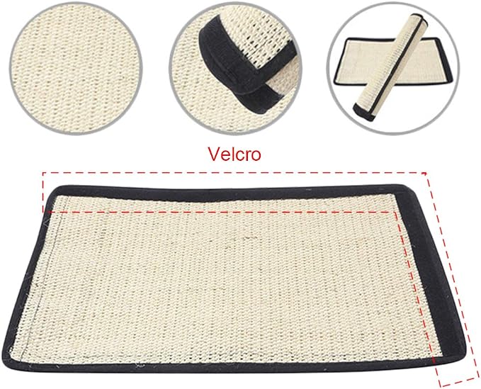 Cat Scratcher Mat with Interactive Mouse Toy, Cat Scratching Post Natural Sisal - Image 8